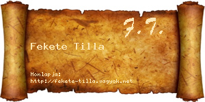 Fekete Tilla névjegykártya