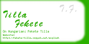 tilla fekete business card